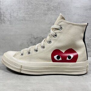Converse Comme Des Garcons Play Chuck 70 High Sneakers - Women's Size 7 - Cream